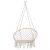 Springos cream macrame hanging chair isolated on white