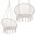 Two Springos cream macrame hanging chairs