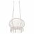 Front view of Springos cream macrame hanging chair