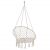 Side view of Springos cream macrame hanging chair