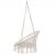 Angled view of Springos cream macrame hanging chair
