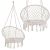 Two Springos cream macrame hanging chairs
