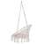 Side view of Springos hanging chair, cream, with fringe