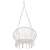 Springos hanging chair, cream, with fringe, front view