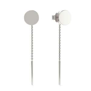 Silver earrings with a chain and a bar, model 47 - Women's Earring