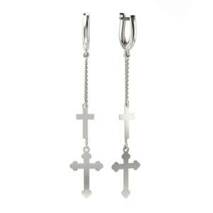 Srebrne kolczyki z krzyżem, model 17, ATCOM - Atcom Jewelry
