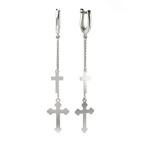 ATCOM Ezüst Kereszt Medál Fülbevaló