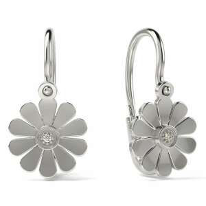 Silver flower earrings with crystal, model 49, ATCOM - Women's Earring