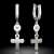 Silver cross earrings with a small diamond, ATCOM model 12
