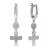 Silver cross earrings with a small diamond, ATCOM model 12