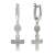 Silver cross earrings with a small diamond, ATCOM model 12
