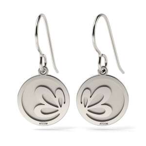 ATCOM Silver Lotus Flower Engraved Earrings - Women's Earring