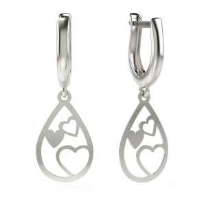 ATCOM Ezüst fülbevaló modell 02, szív alakú, könnyes forma - Atcom Jewelry