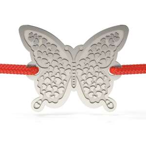 Bransoletka Happy Butterfly ze srebra z czerwoną sznurówką, marka ATCOM - Atcom Jewelry
