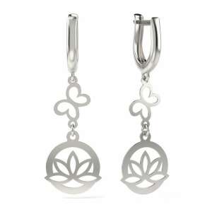Cercei din argint cu design de floare de lotus, marca ATCOM - Accesorii pentru femei