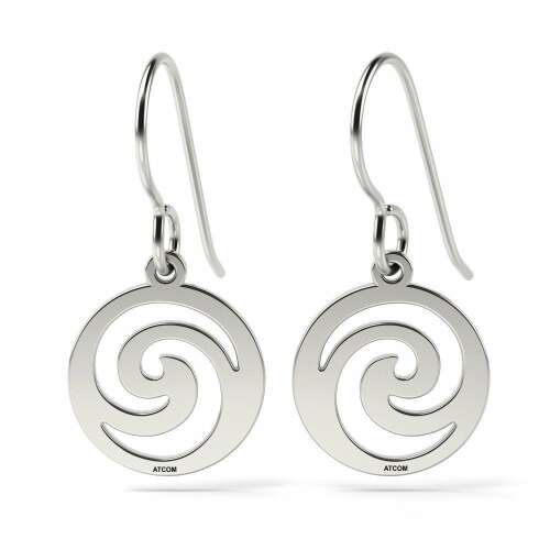 ATCOM Mirage silver earrings with a spiral design
