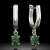 Silver earrings with emerald crystals, ATCOM brand