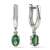 Silver earrings with emerald crystals, ATCOM brand