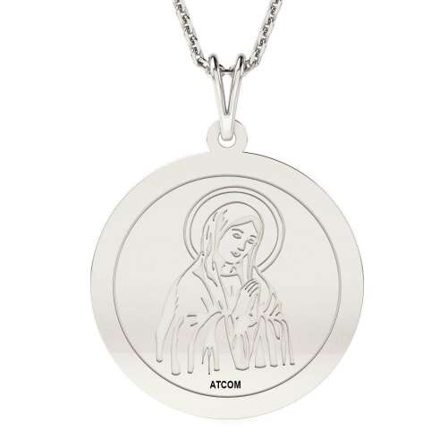 Сребърен колие ATCOM с висулка православен пенни