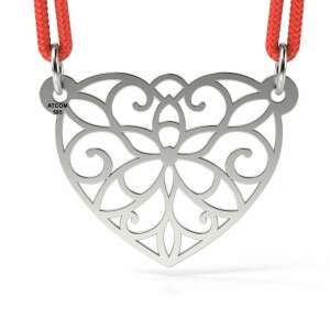 Сребърен висулка ATCOM с дантелен модел във формата на сърце - Atcom Jewelry