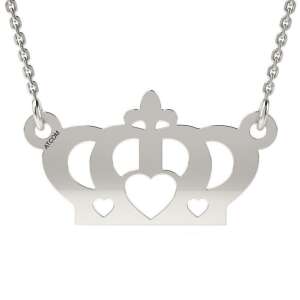 Colier cu pandantiv coroană din argint cu inimi, ATCOM - Atcom Jewelry
