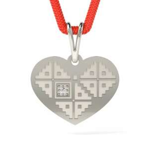 Pandantiv in formă de inimă din argint cu diamant românesc ATCOM - Pandantive damă