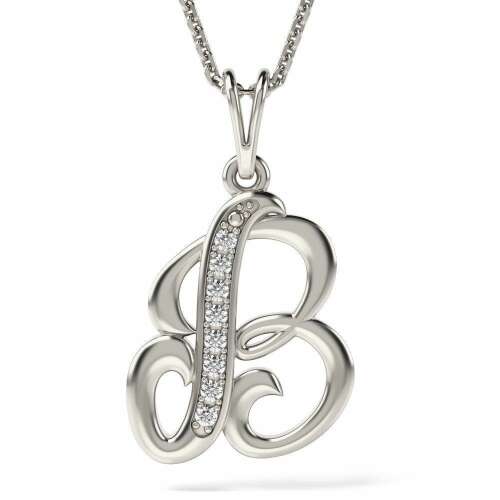 Сребърен колие с висулка буква B, ATCOM