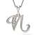 Srebrny naszyjnik z zawieszką z literą N, ATCOM