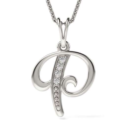 Сребърен колие с висулка буква P, ATCOM