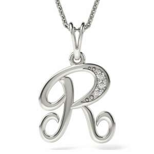 Colier de argint cu pandantiv cu litera R, ATCOM - Atcom Jewelry