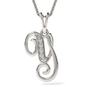 Colier de argint cu pandantiv cu inițiala Y, ATCOM - Atcom Jewelry