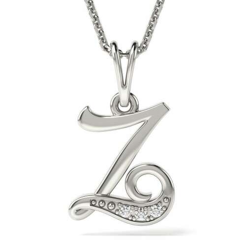 Сребърен колие с висулка с инициала Z, ATCOM
