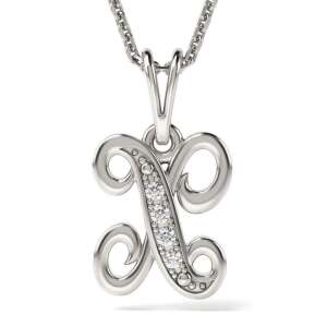 Colier de argint cu pandantiv cu inițiala X, ATCOM - Atcom Jewelry