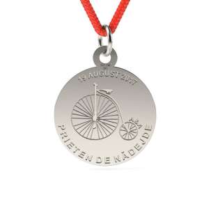 Pandantiv ATCOM din argint cu design de bicicletă, inscripție '19 August 2017' și 'Prieten de nadejde' - Pandantive damă