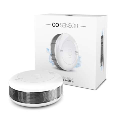 Fibaro CO Sensor, detector de monoxid de carbon, casă inteligentă, securitate la domiciliu, alb