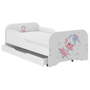 MIKI gyerekágy 160x80cm ajándék matraccal, ágyneműtartó nélkül - Strandoló lány