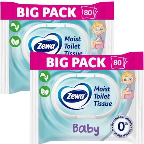 Zewa Moist Baby Bigpack Hârtie igienică umedă 2x80buc