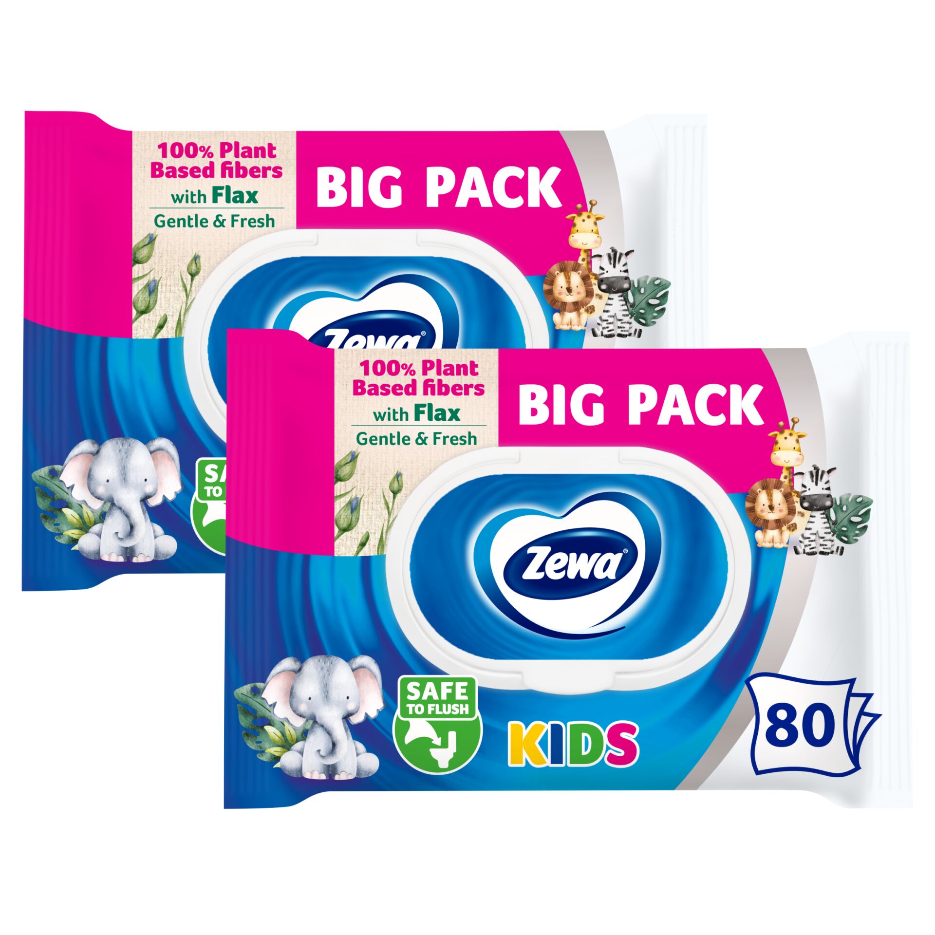 E-shop Zewa Kids Bigpack vlhčený toaletný papier 2x80ks