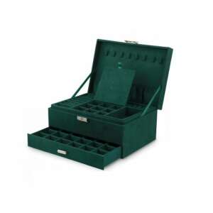 Velúr Ékszerdoboz - Sötétzöld - Nagy