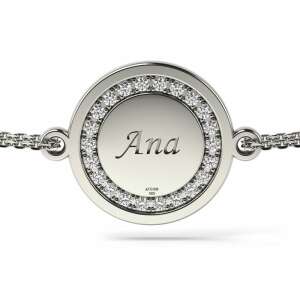 Brățară din argint ATCOM Magic Coin Crystals cu numele Ana - Brățări dame