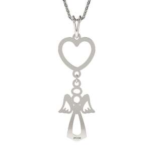 Colier cu pandantiv cu inimă de înger din argint ATCOM model 71 - Pandantive damă