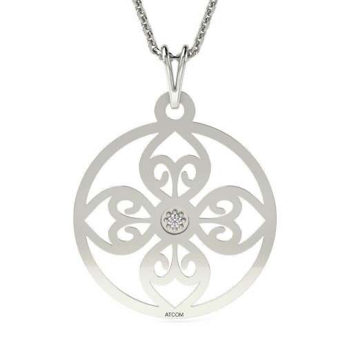 Colier cu pandantiv ATCOM model 64 din argint cu cristal