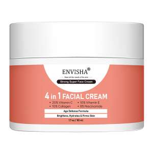 Envisha 4 in 1 Facial Cream, Strong Super Face Cream, 50ml, Age Defense Formula, Brightens, Hydrates & Firms Skin - Face and eye contour cream