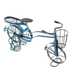 Kerékpár alakú RETRO virágcserép, fekete/kék, ALBO 94550558 