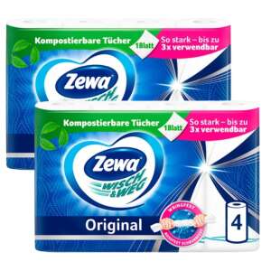 Zewa Wisch & Weg Original 2-слойна Хартиена Кърпа 2x4 ролки