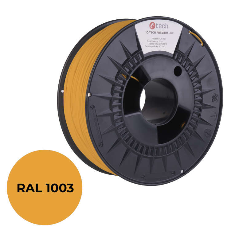 3D-Filament C-TECH PREMIUM LINE PLA RAL1003 1,75 mm 1 kg Signalgelb