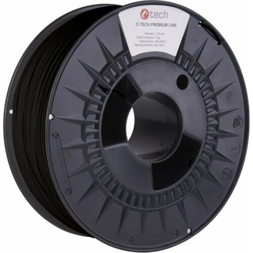 C-TECH Premium Czarny Filament PLA 1.75mm 1kg Szpula