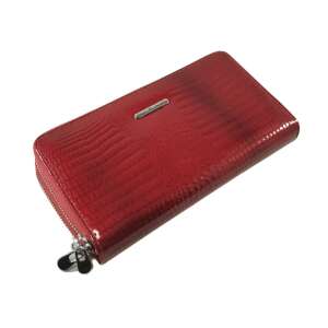 Bordó krokodil mintás bőr pénztárca cipzárral - Női kiegészítő