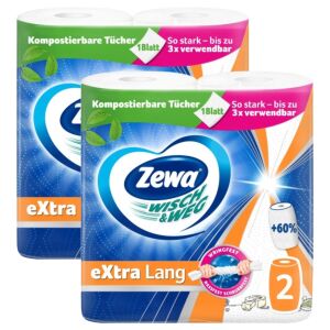 Zewa Wisch &amp; Weg Extra Lang Design 2-lagig Haushalt Papierhandtuch 2x2 Rollen 120436949 - Papiertücher