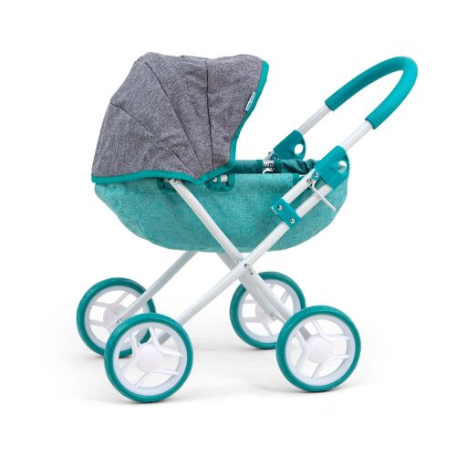 Wózek dla lalek Milly Mally Dori dla lalek 40 cm - Turkusowo-szary